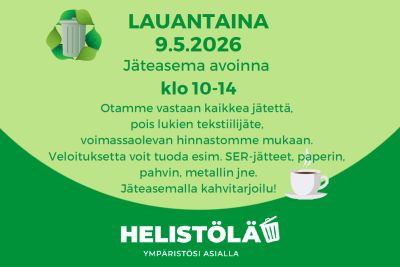 LA 9.5.2026 klo 10-14 Laitilan jäteasema avoinna